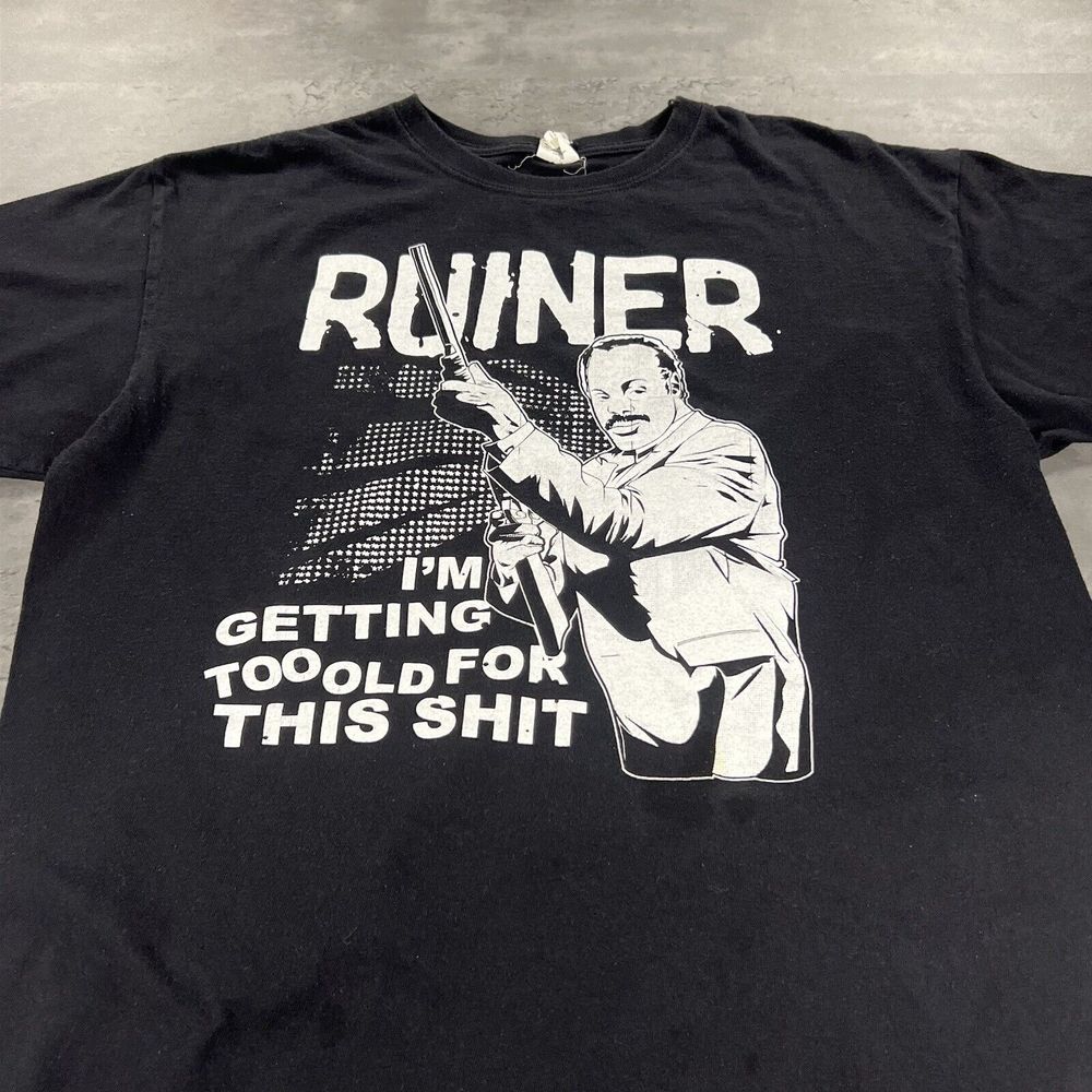 Lethal Weapon Shirt Adult L Black Movie Promo Danny Glover Mel Gibson Joe Pesci